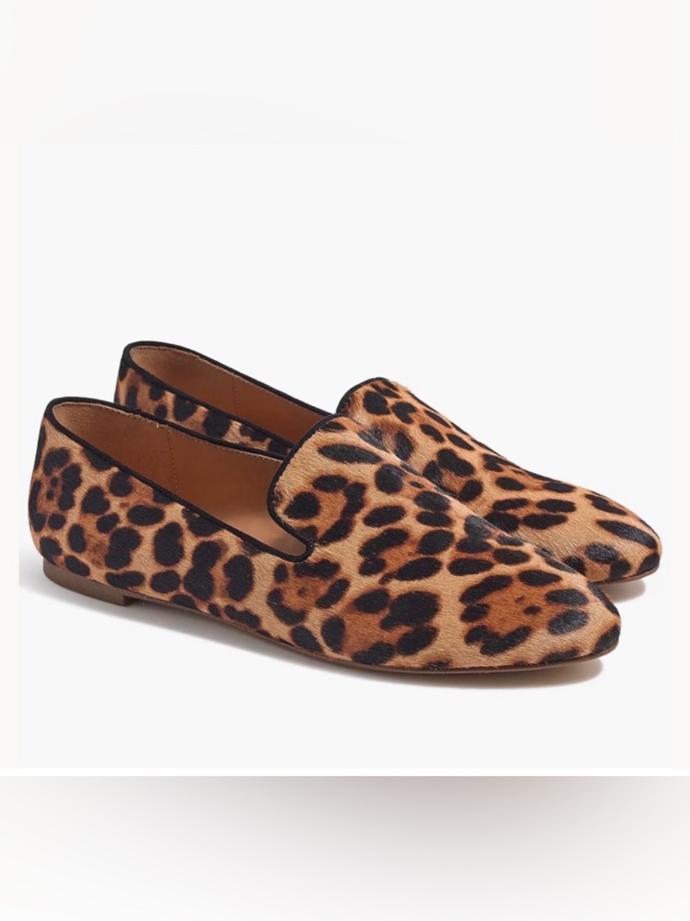 J. Crew Leopard Print Slip-On Loafers in Brown and Black